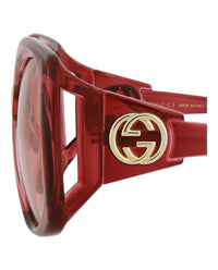 Gucci Womens Square/Rectangle Burgundy Burgundy Orange Fashion Designer Eyewear