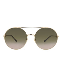 Gucci Gucci Womens Round/Oval Gold Gold Brown Fashion Designer Eyewear