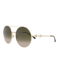 Gucci Gucci Womens Round/Oval Gold Gold Brown Fashion Designer Eyewear