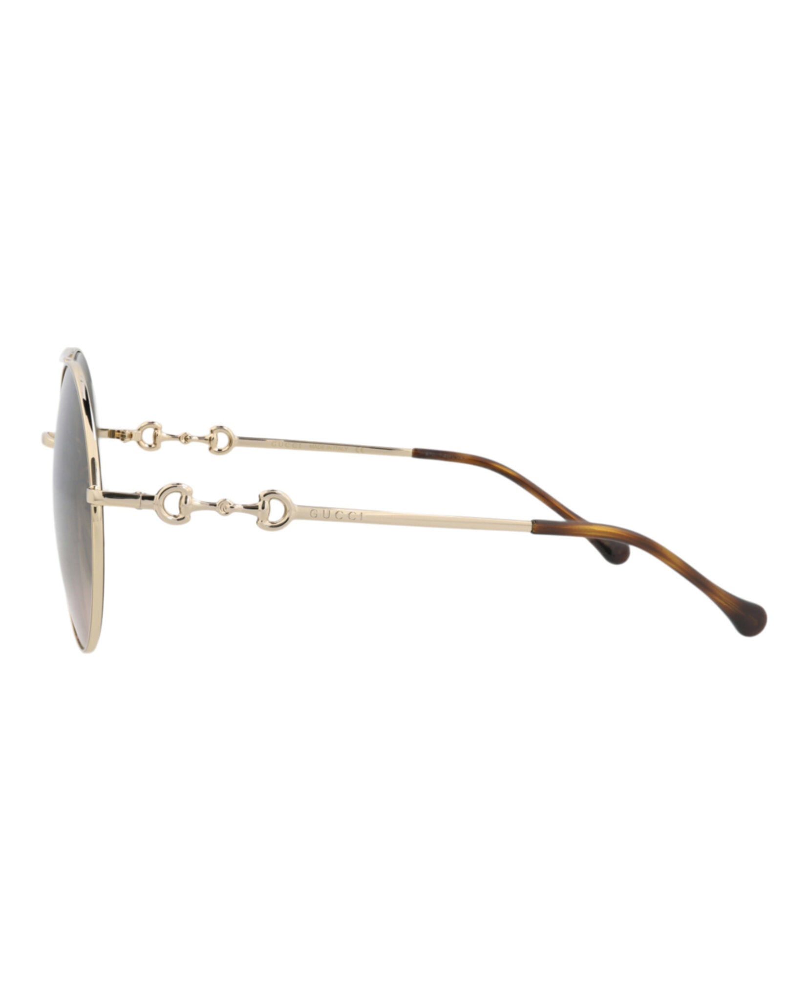Gucci Gucci Womens Round/Oval Gold Gold Brown Fashion Designer Eyewear