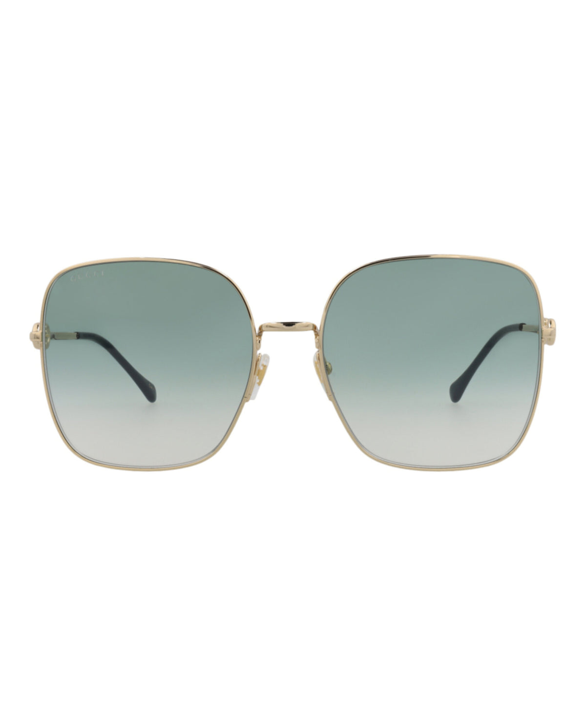 Gucci Womens Square/Rectangle Gold Gold Green Fashion Designer Eyewear