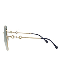 Gucci Womens Square/Rectangle Gold Gold Green Fashion Designer Eyewear