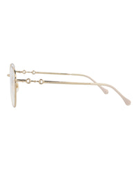 Gucci Womens Cat Eye Gold Gold Transparent Fashion Designer Eyewear