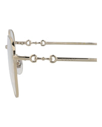 Gucci Gucci Womens Cat Eye Gold Gold Transparent Fashion Designer Eyewear