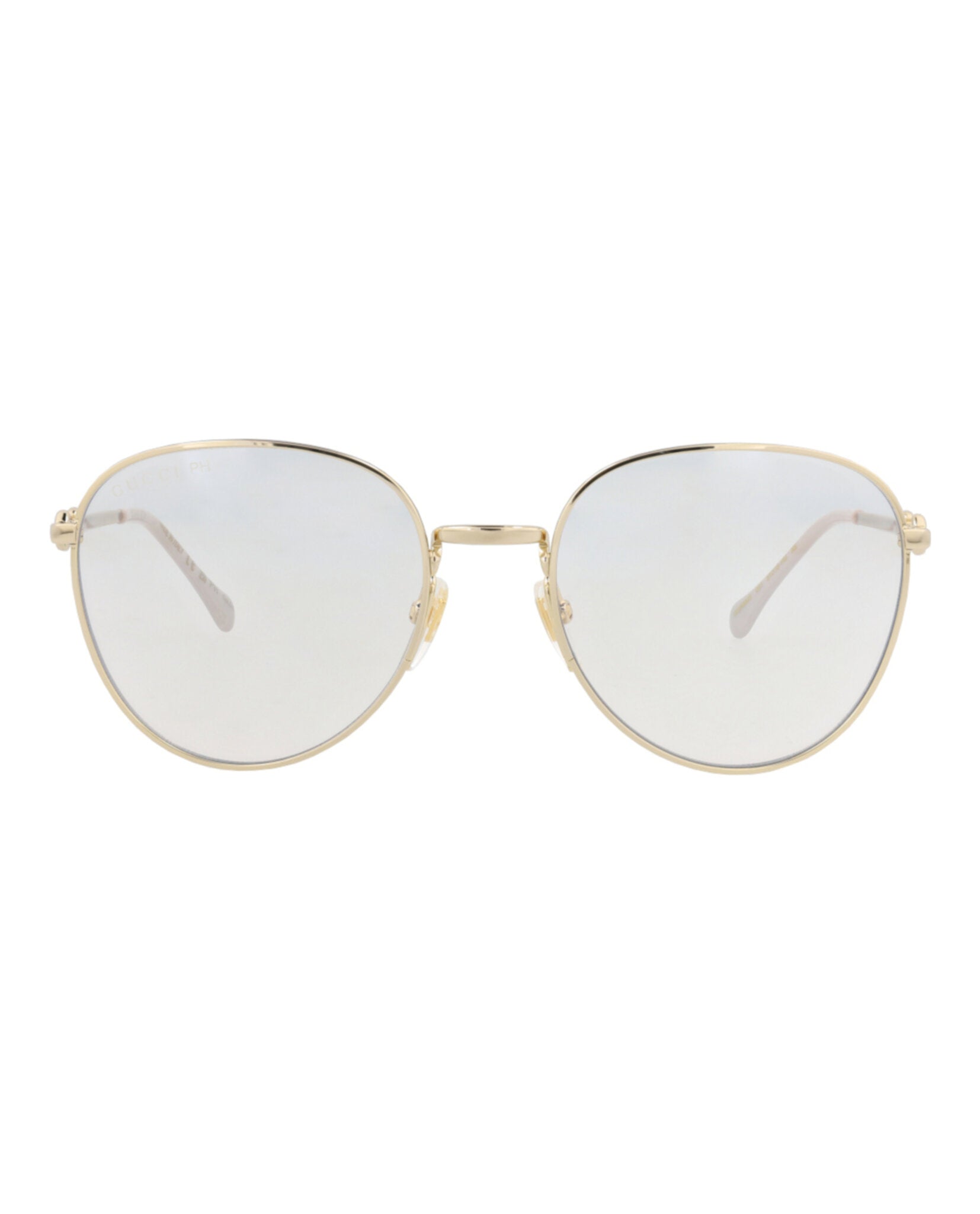 Gucci Gucci Womens Round/Oval Gold Gold Transparent Fashion Designer Eyewear