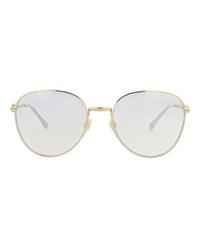 Gucci Gucci Womens Round/Oval Gold Gold Transparent Fashion Designer Eyewear