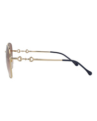 Gucci Womens Square/Rectangle Gold Gold Brown Fashion Designer Eyewear