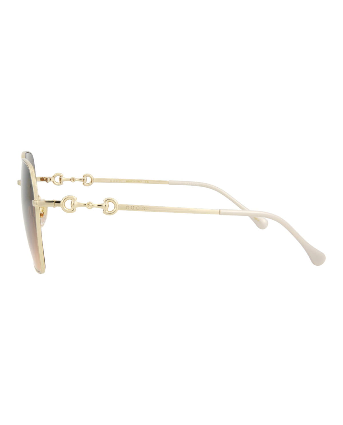 Gucci Womens Square/Rectangle Gold Gold Brown Fashion Designer Eyewear