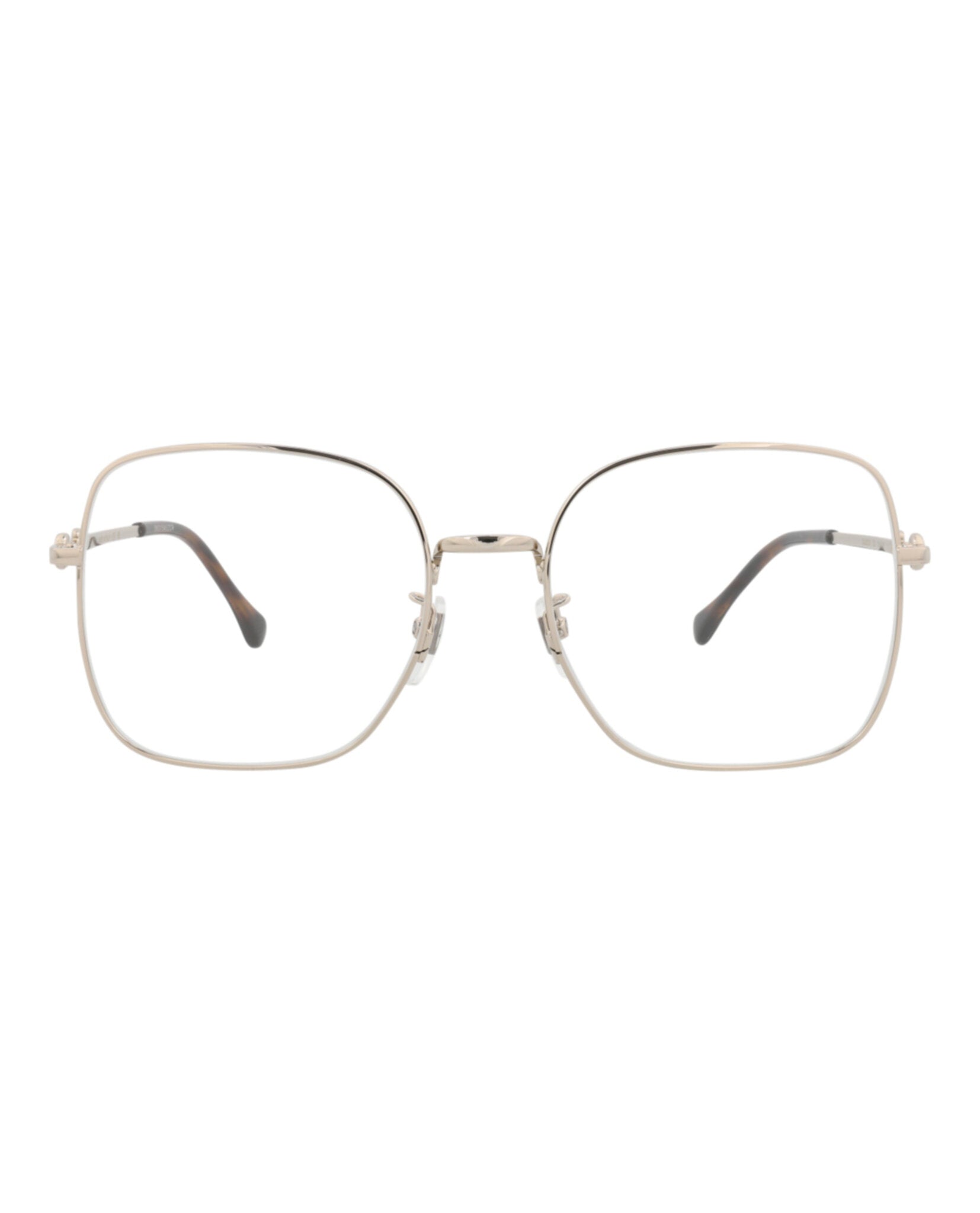 Gucci Womens Square/Rectangle Gold Gold Transparent Fashion Designer Eyewear