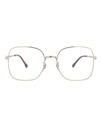 Gucci Womens Square/Rectangle Gold Gold Transparent Fashion Designer Eyewear