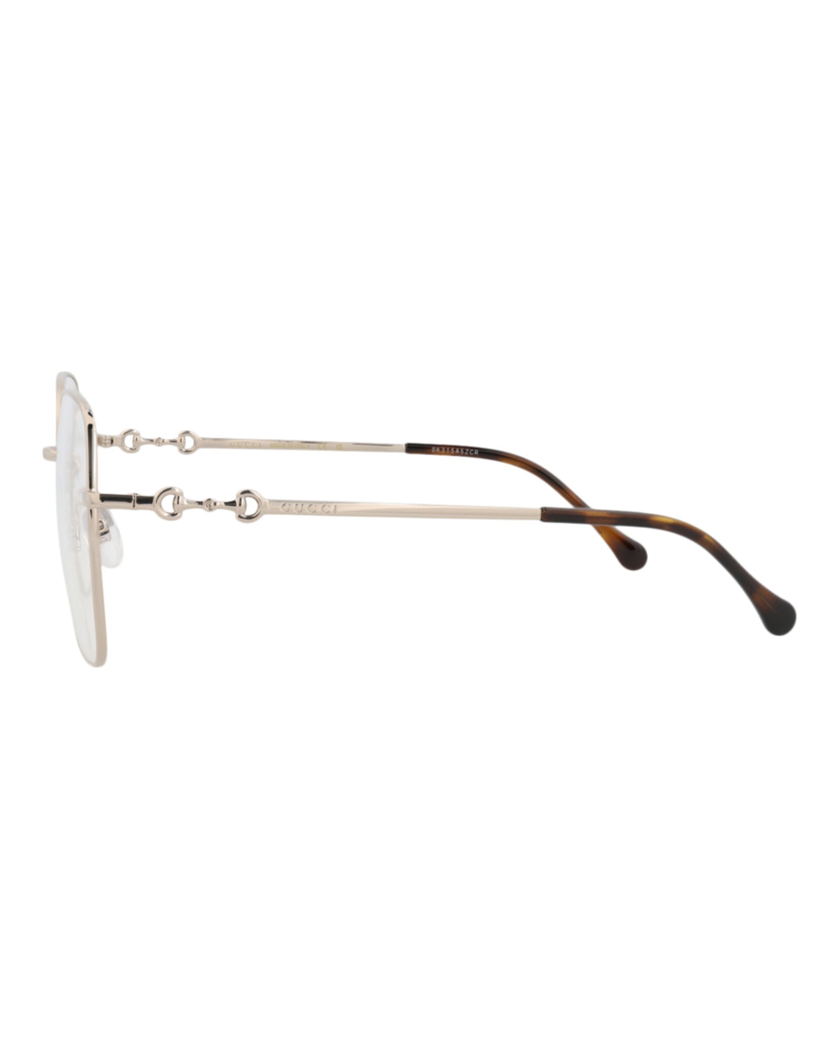 Gucci Womens Square/Rectangle Gold Gold Transparent Fashion Designer Eyewear