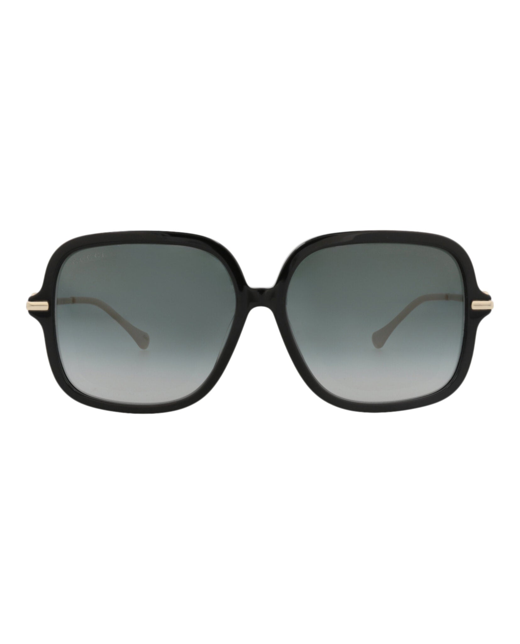 Gucci Womens Square/Rectangle Black Gold Grey Fashion Designer Eyewear