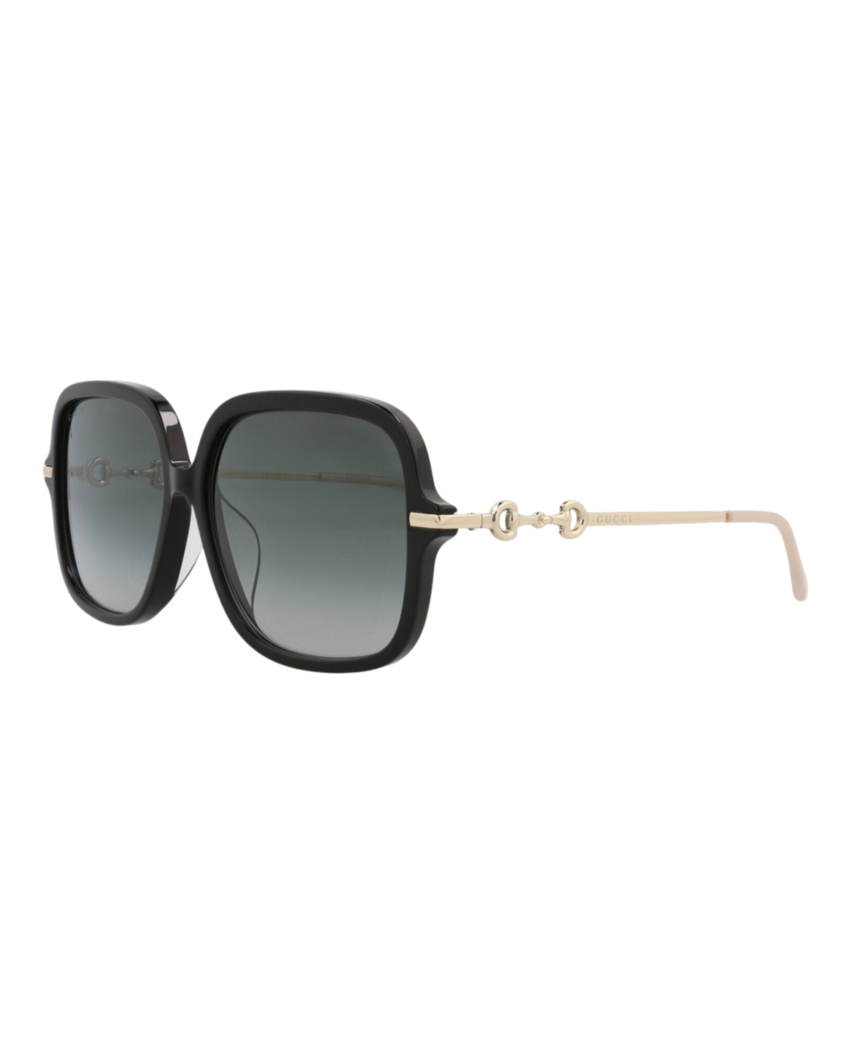Gucci Womens Square/Rectangle Black Gold Grey Fashion Designer Eyewear
