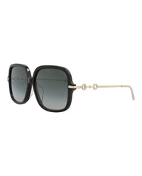 Gucci Womens Square/Rectangle Black Gold Grey Fashion Designer Eyewear
