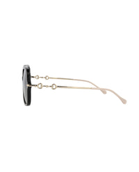 Gucci Womens Square/Rectangle Black Gold Grey Fashion Designer Eyewear