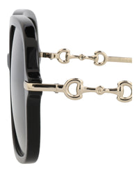 Gucci Womens Square/Rectangle Black Gold Grey Fashion Designer Eyewear