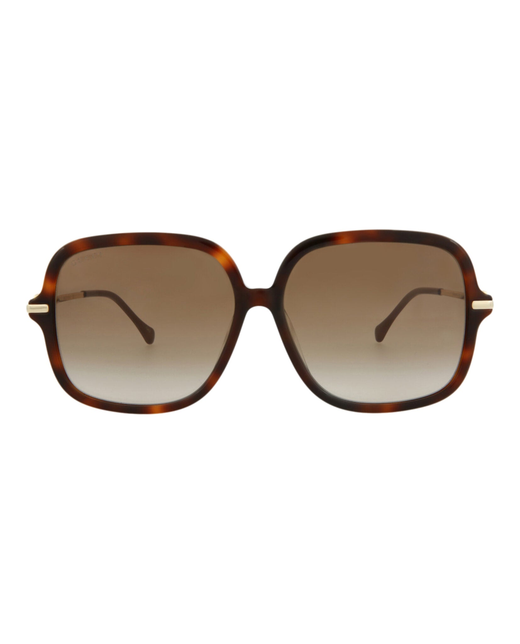 Gucci Womens Square/Rectangle Havana Gold Red Fashion Designer Eyewear