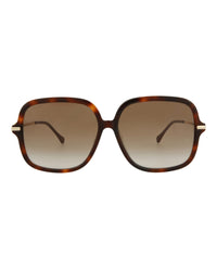 Gucci Womens Square/Rectangle Havana Gold Red Fashion Designer Eyewear