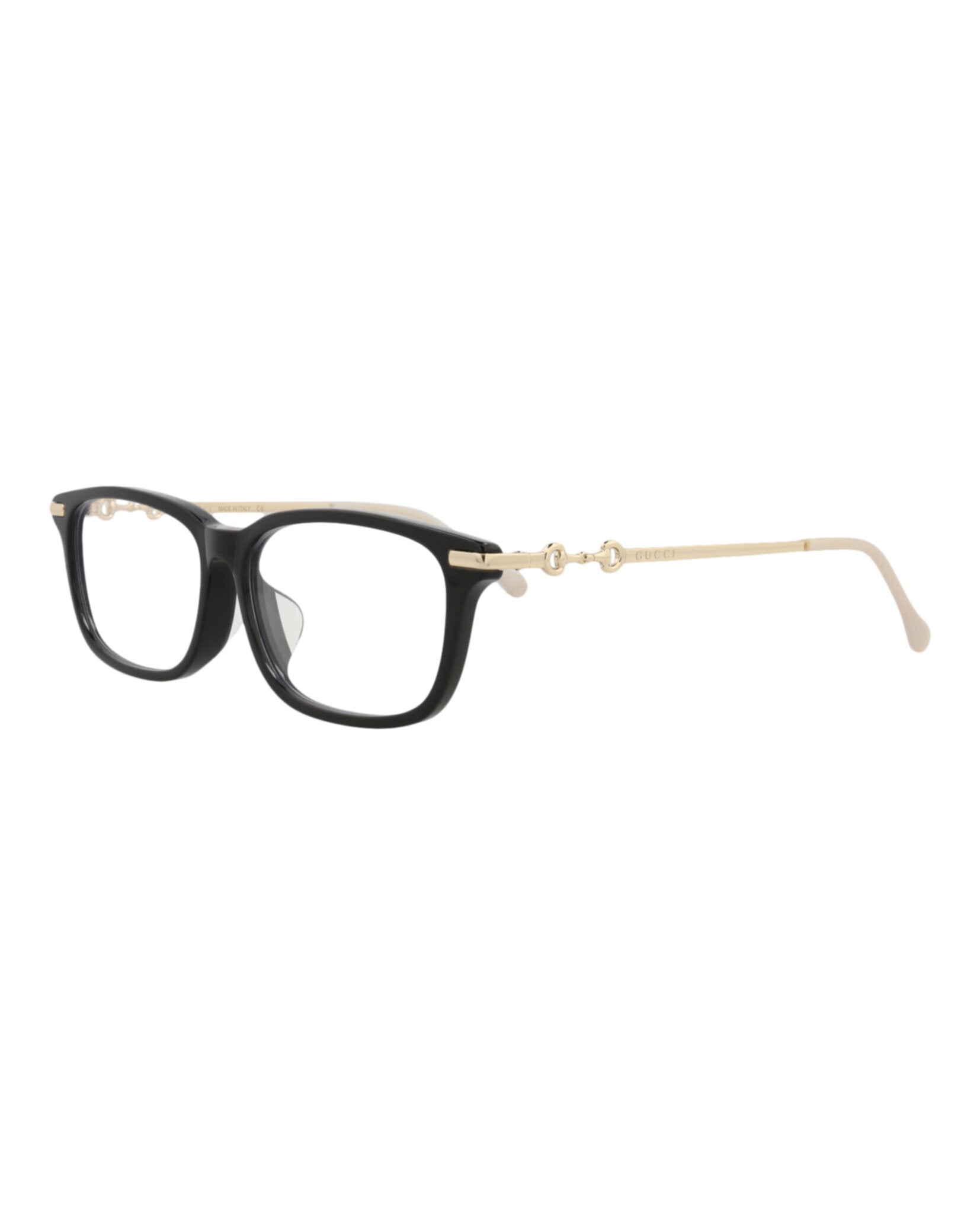 Gucci Gucci Womens Square/Rectangle Black Gold Transparent Fashion Designer Eyewear