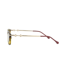 Gucci Gucci Womens Square/Rectangle Havana Gold Transparent Fashion Designer Eyewear