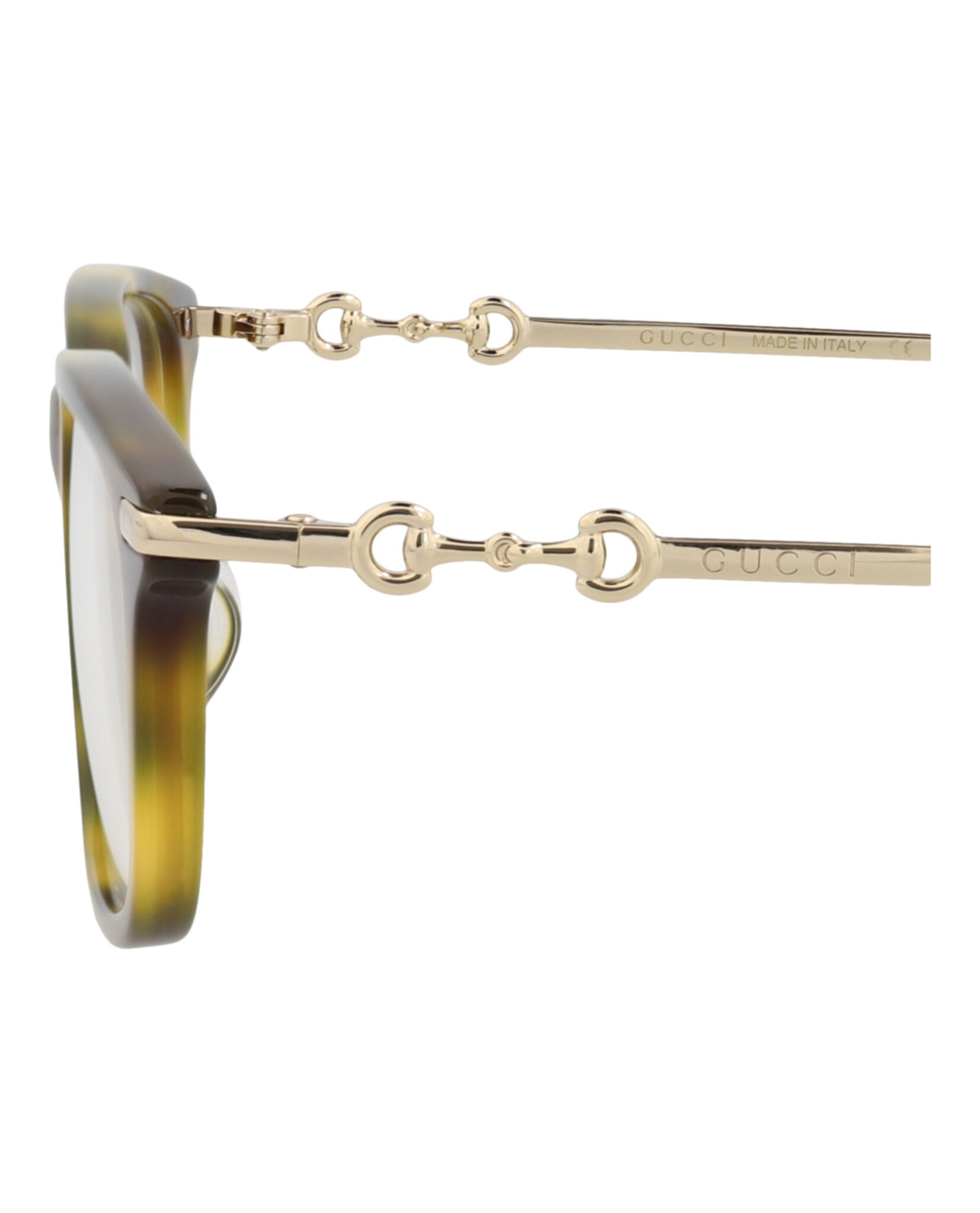 Gucci Gucci Womens Square/Rectangle Havana Gold Transparent Fashion Designer Eyewear