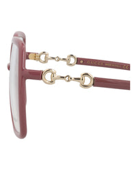Gucci Womens Square/Rectangle Pink Pink Transparent Fashion Designer Eyewear