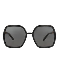 Gucci Womens Square/Rectangle Black Black Grey Fashion Designer Eyewear