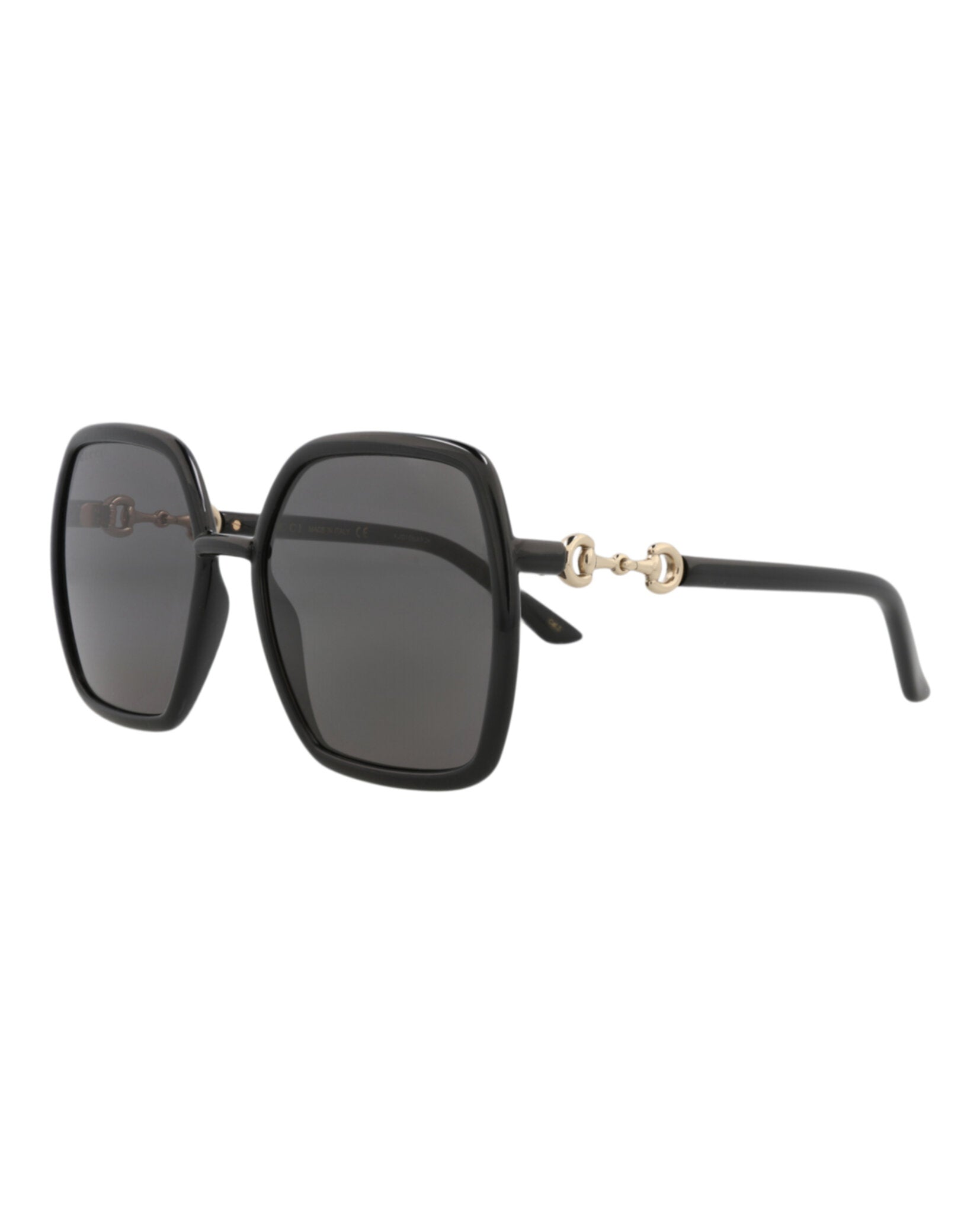Gucci Womens Square/Rectangle Black Black Grey Fashion Designer Eyewear