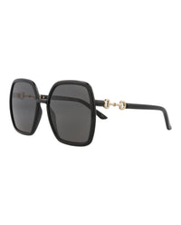 Gucci Womens Square/Rectangle Black Black Grey Fashion Designer Eyewear
