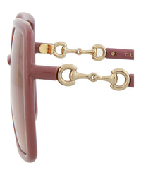 Gucci Womens Square/Rectangle Pink Pink Orange Fashion Designer Eyewear