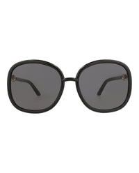 Gucci Womens Square/Rectangle Black Black Grey Fashion Designer Eyewear