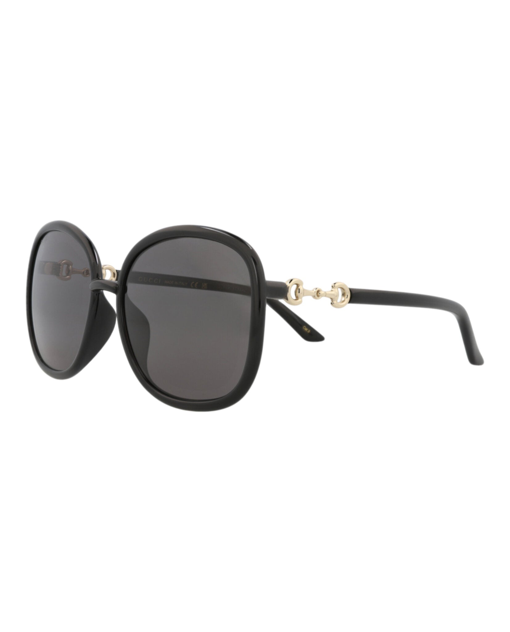 Gucci Womens Square/Rectangle Black Black Grey Fashion Designer Eyewear