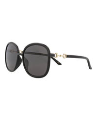 Gucci Womens Square/Rectangle Black Black Grey Fashion Designer Eyewear
