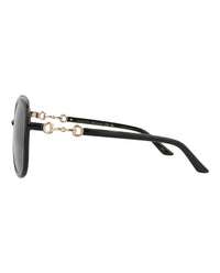 Gucci Womens Square/Rectangle Black Black Grey Fashion Designer Eyewear