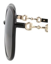 Gucci Womens Square/Rectangle Black Black Grey Fashion Designer Eyewear