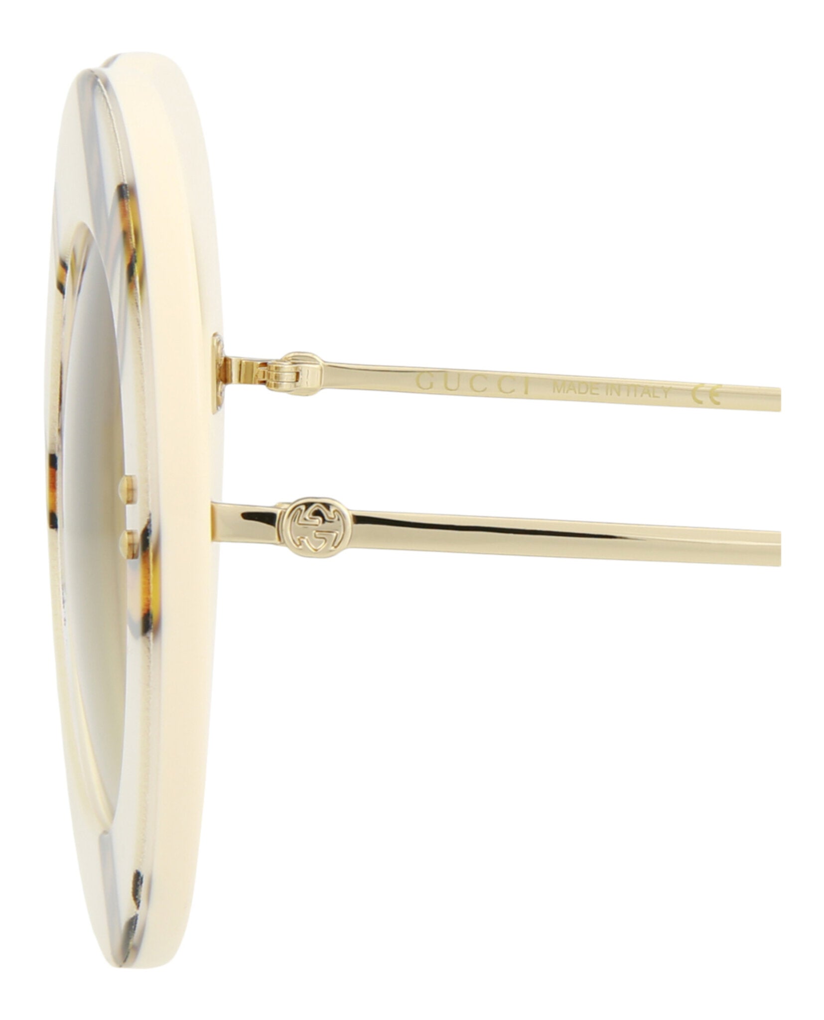 Gucci Womens Round/Oval Ivory Gold Brown Fashion Designer Eyewear