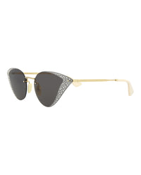 Gucci Gucci Womens Cat Eye Gold Gold Grey Fashion Designer Eyewear