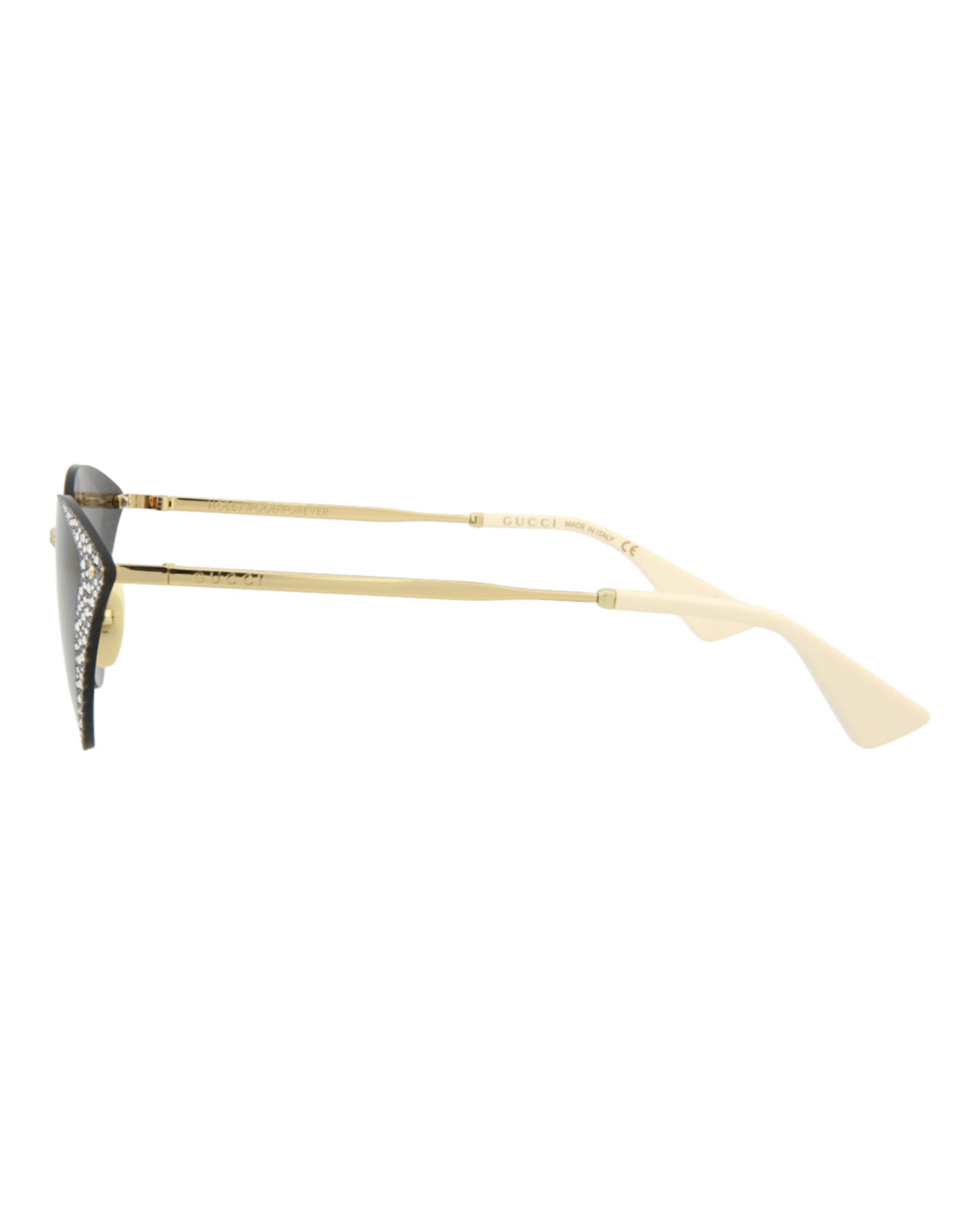 Gucci Gucci Womens Cat Eye Gold Gold Grey Fashion Designer Eyewear