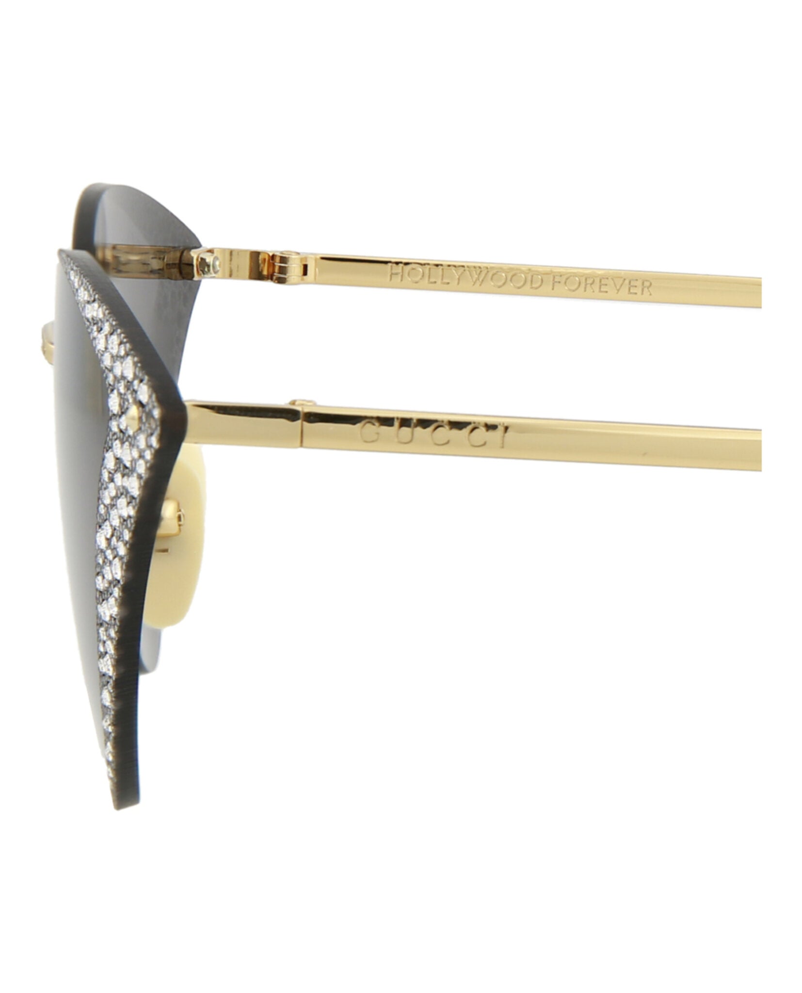 Gucci Gucci Womens Cat Eye Gold Gold Grey Fashion Designer Eyewear