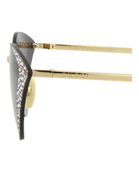 Gucci Gucci Womens Cat Eye Gold Gold Grey Fashion Designer Eyewear