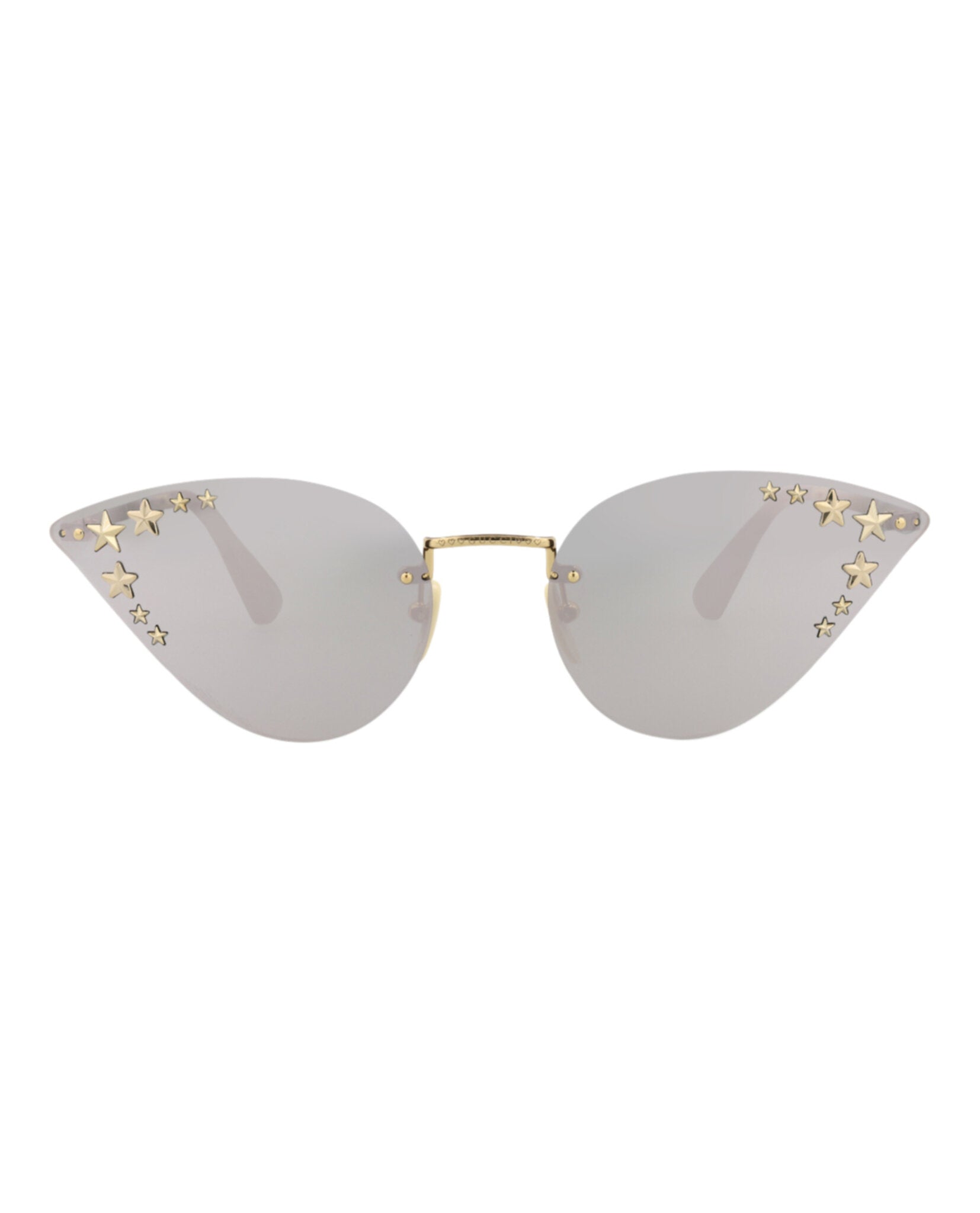 Gucci Womens Cat Eye Gold Gold Silver Fashion Designer Eyewear