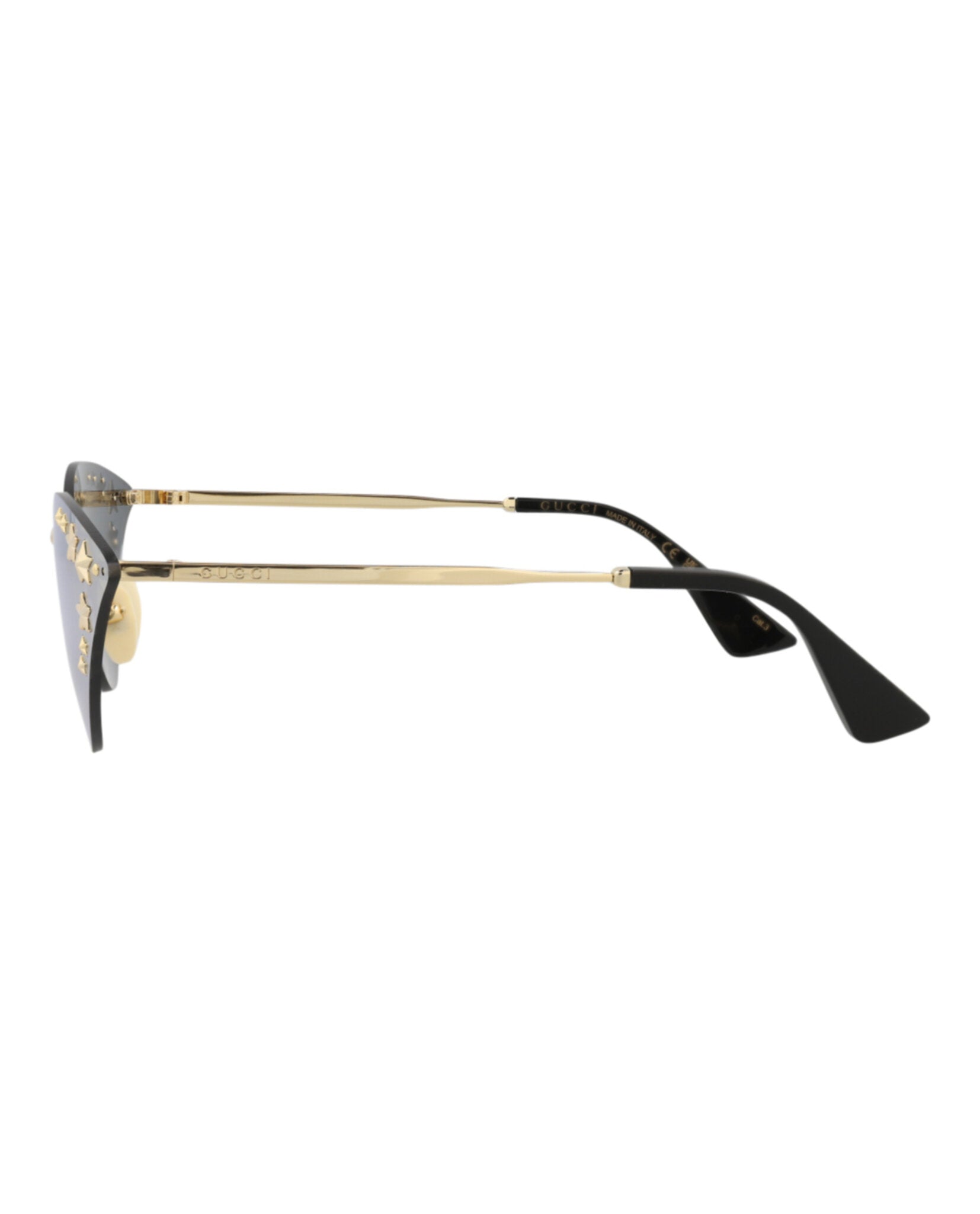 Gucci Womens Cat Eye Gold Gold Silver Fashion Designer Eyewear