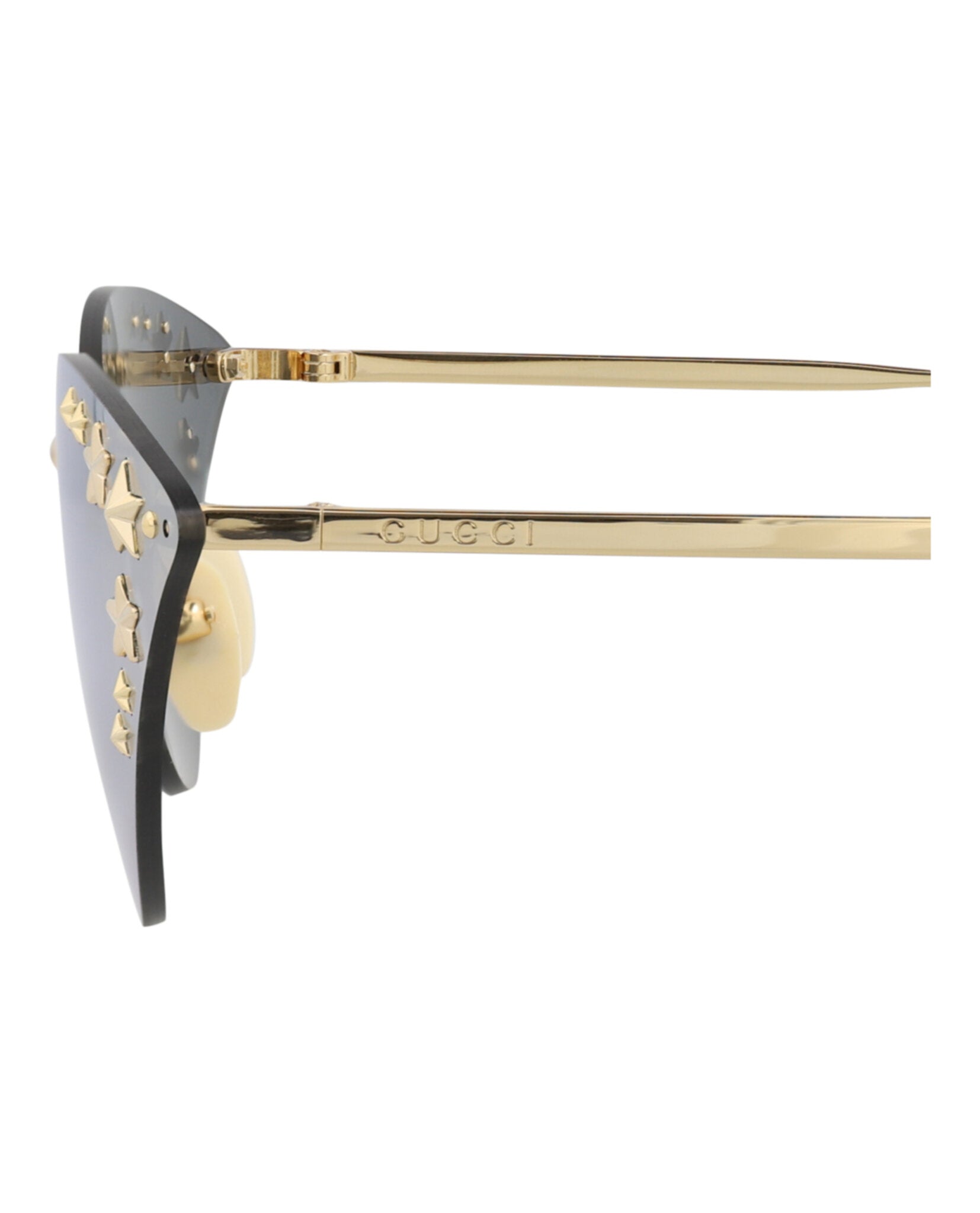 Gucci Womens Cat Eye Gold Gold Silver Fashion Designer Eyewear