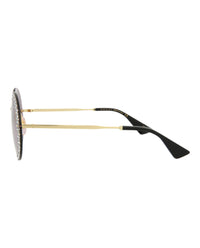 Gucci Womens Round/Oval Gold Gold Violet Fashion Designer Eyewear