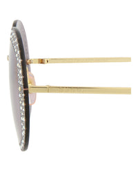 Gucci Womens Round/Oval Gold Gold Violet Fashion Designer Eyewear