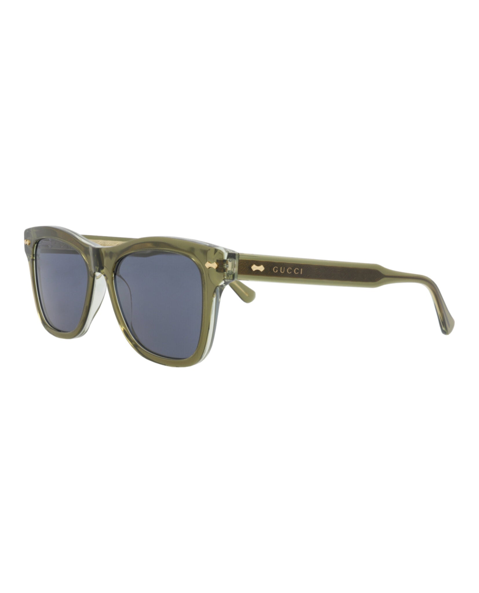 Gucci Gucci Mens Square/Rectangle Green Green Blue Fashion Designer Eyewear