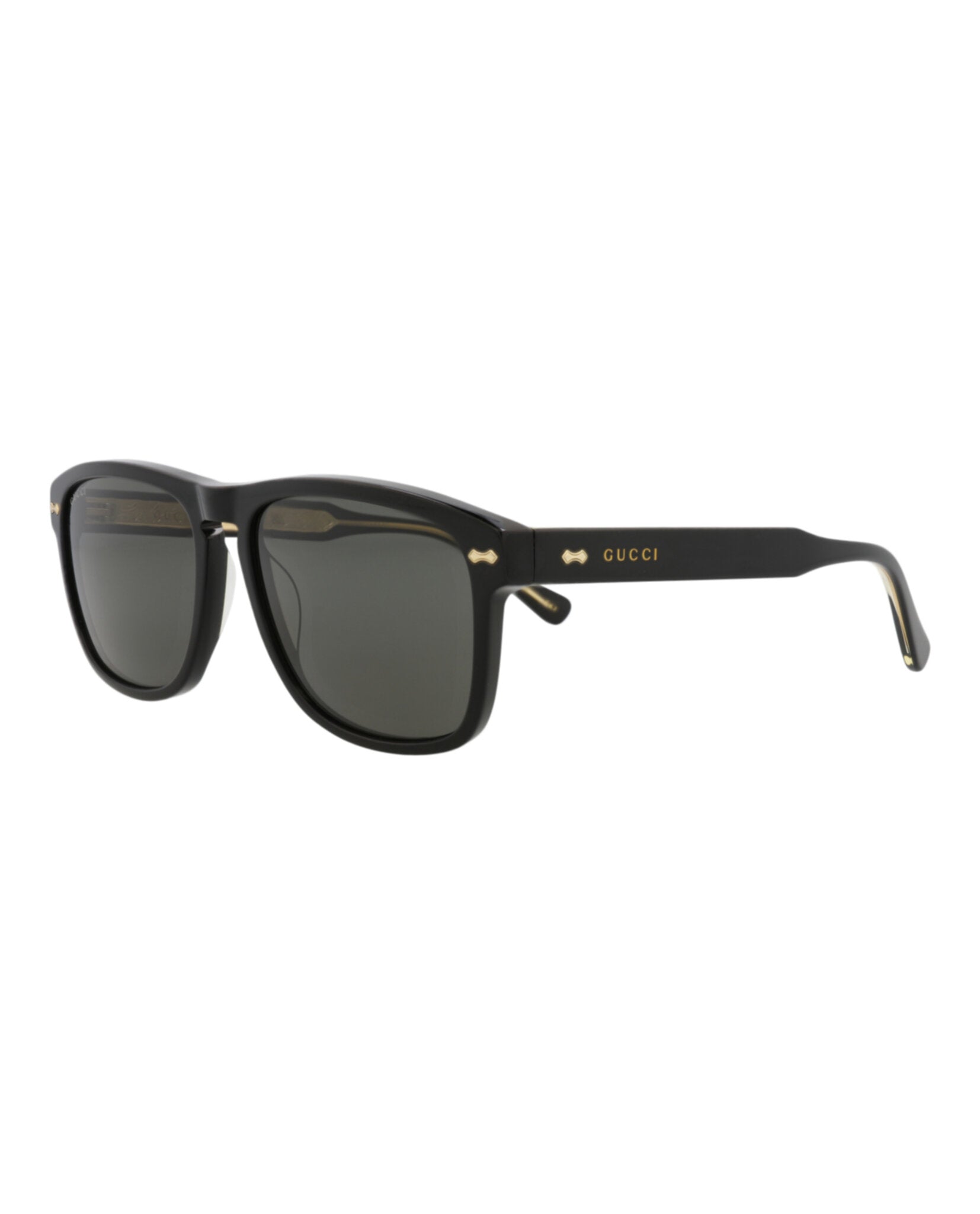 Gucci Mens Square/Rectangle Black Black Grey Fashion Designer Eyewear