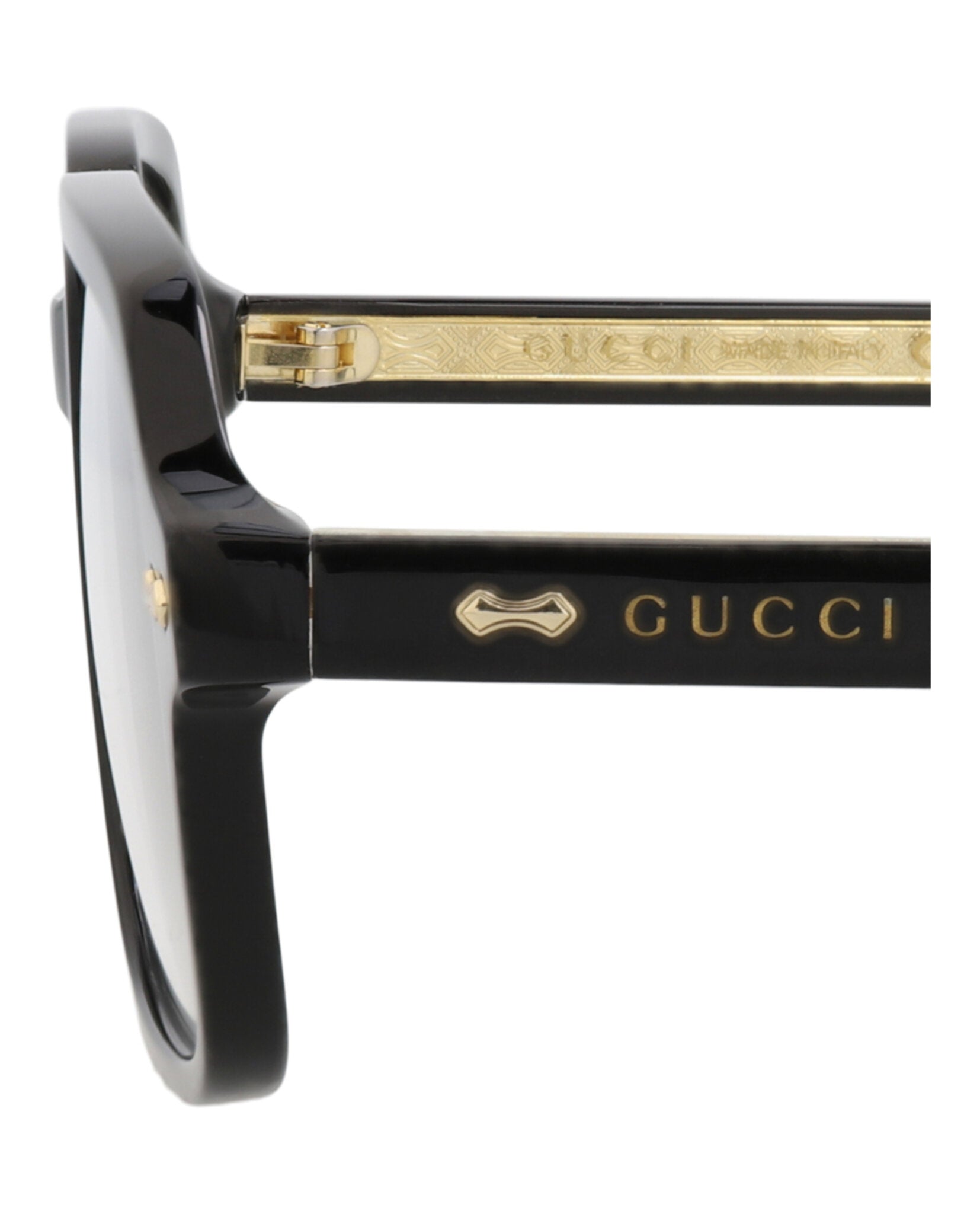 Gucci Gucci Mens Square/Rectangle Black Black Transparent Fashion Designer Eyewear