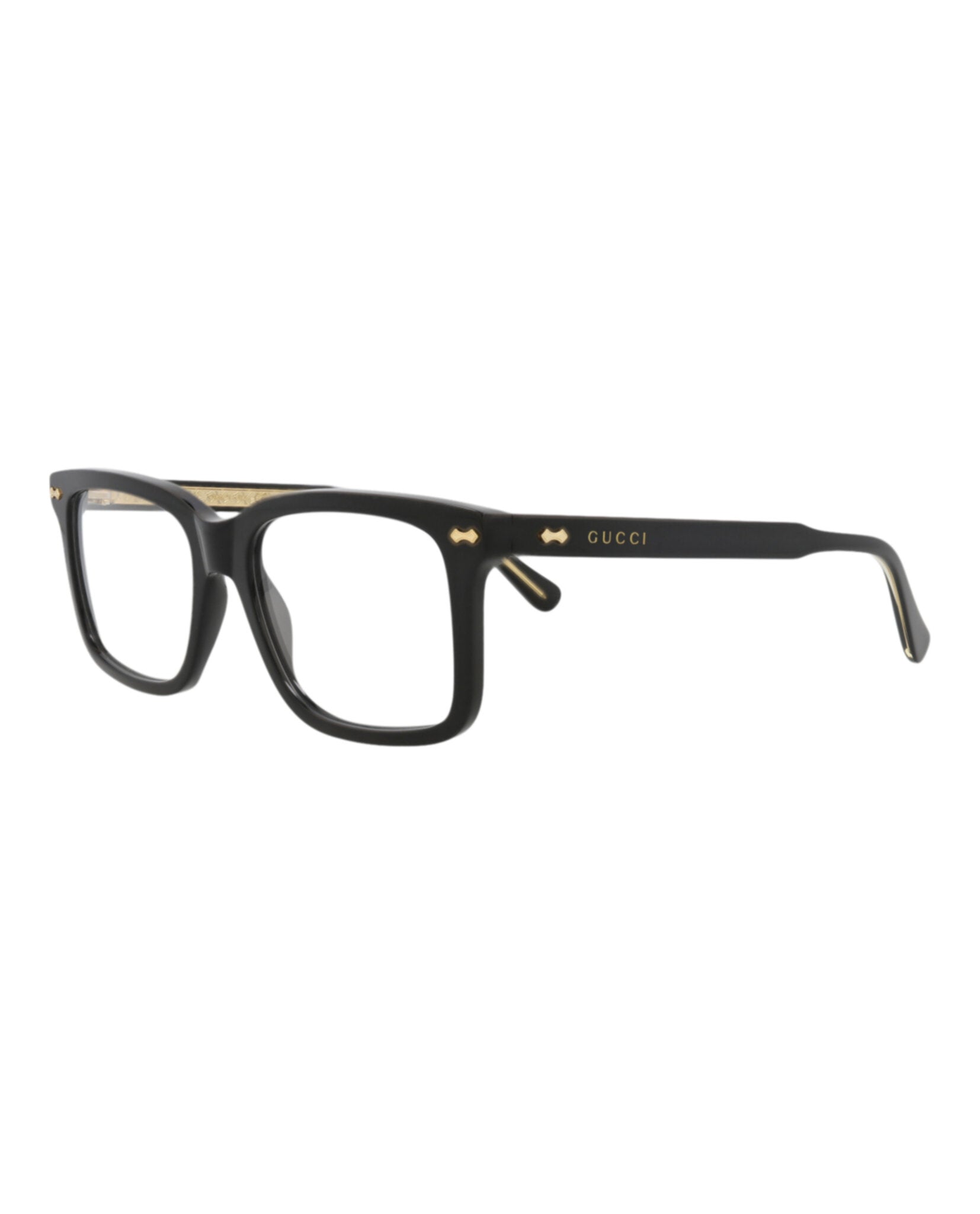 Gucci Gucci Mens Square/Rectangle Black Black Transparent Fashion Designer Eyewear
