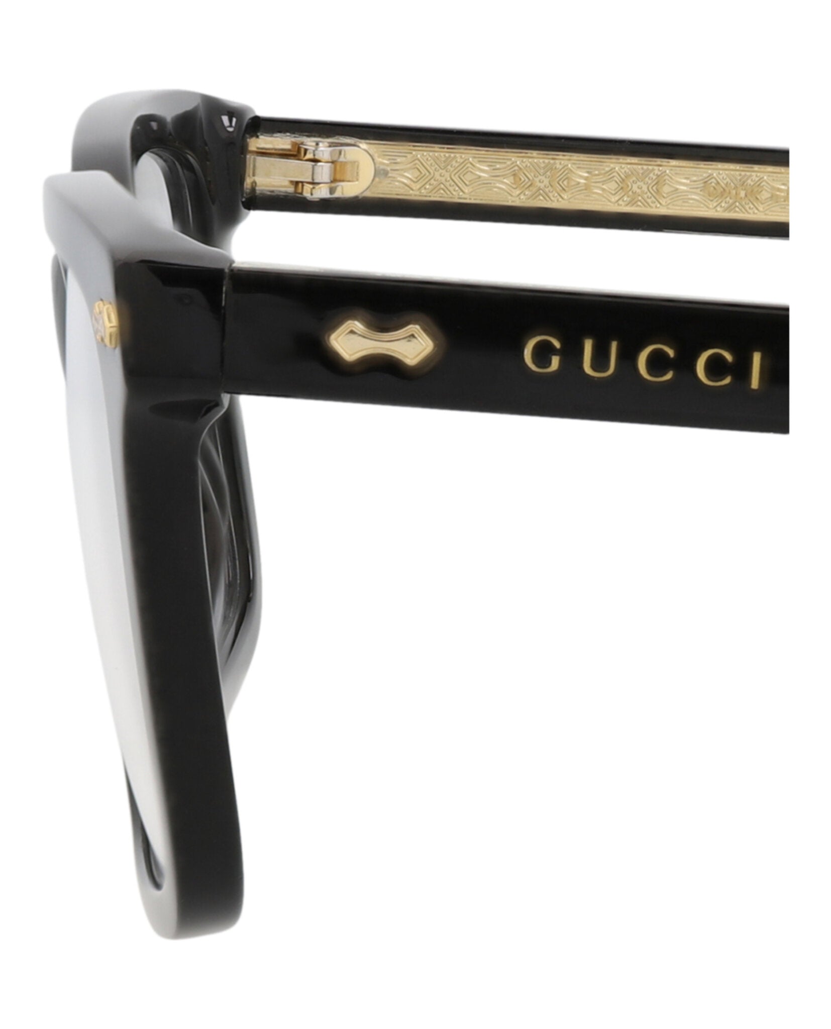 Gucci Gucci Mens Square/Rectangle Black Black Transparent Fashion Designer Eyewear